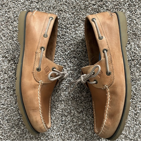 MEN'S SPERRY LEEWARD 2 EYE BOAT SHOES Size 10.5 W Color Sahara - Picture 6 of 12